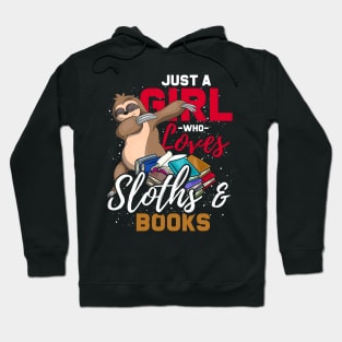 Bookworm Girl Sloth Hoodie